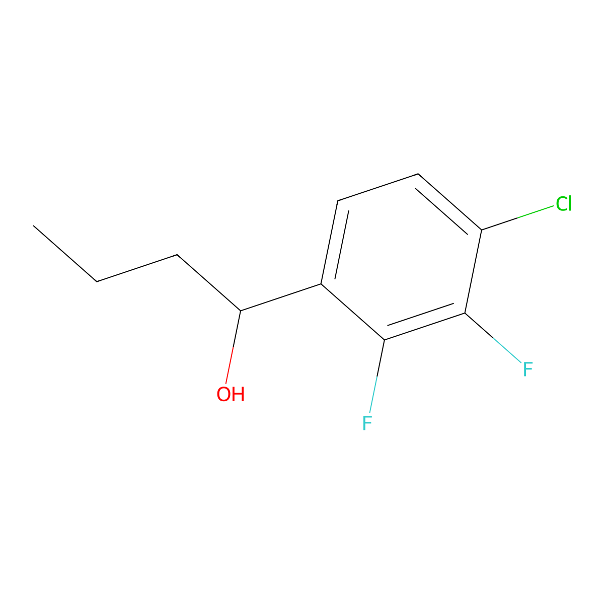 1-(4-Chloro-2,3-difluorophenyl)butan-1-ol molecular structure, CAS 2734776-37-3
