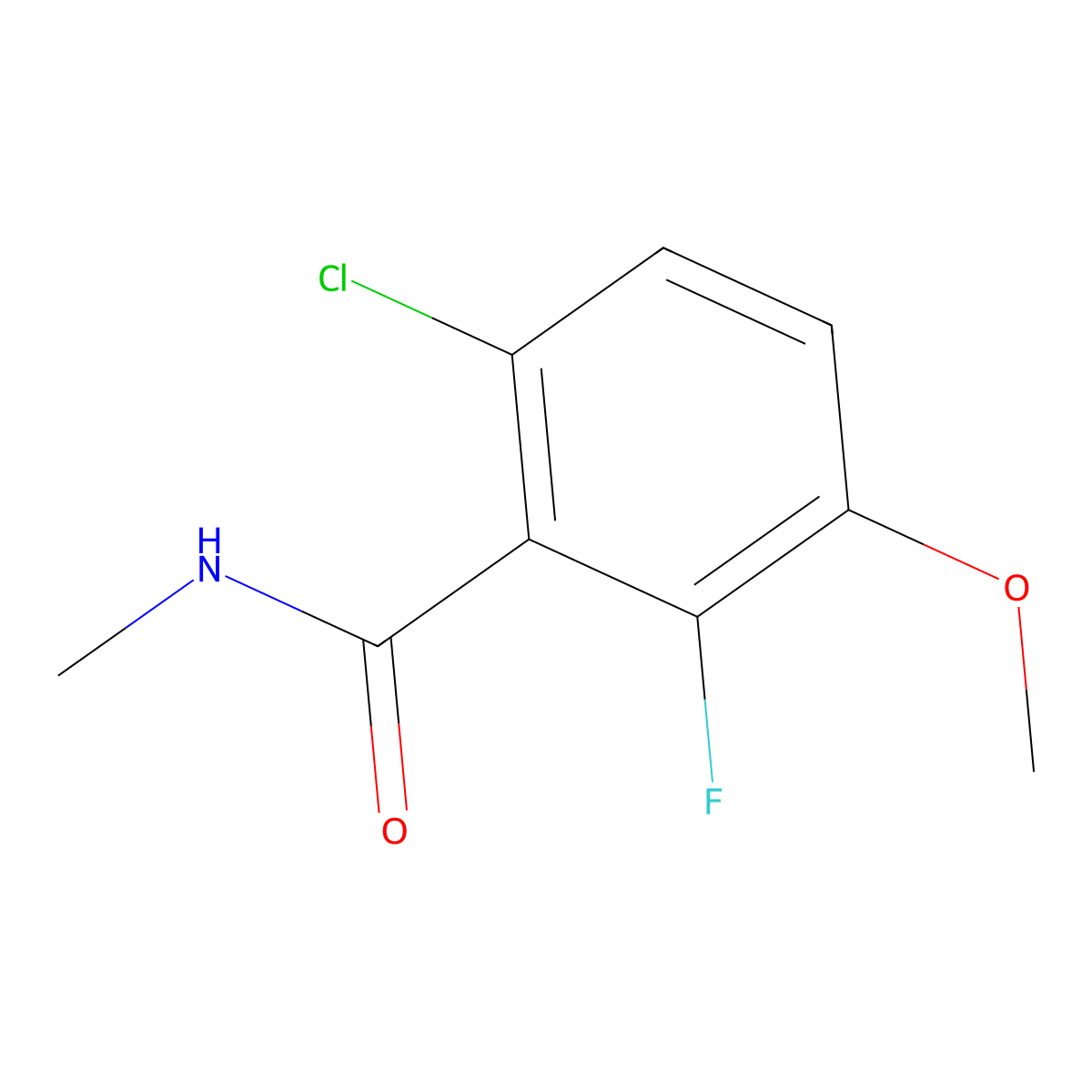 6-Chloro-2-fluoro-3-methoxy-N-methylbenzamide molecular structure, CAS 2734776-48-6