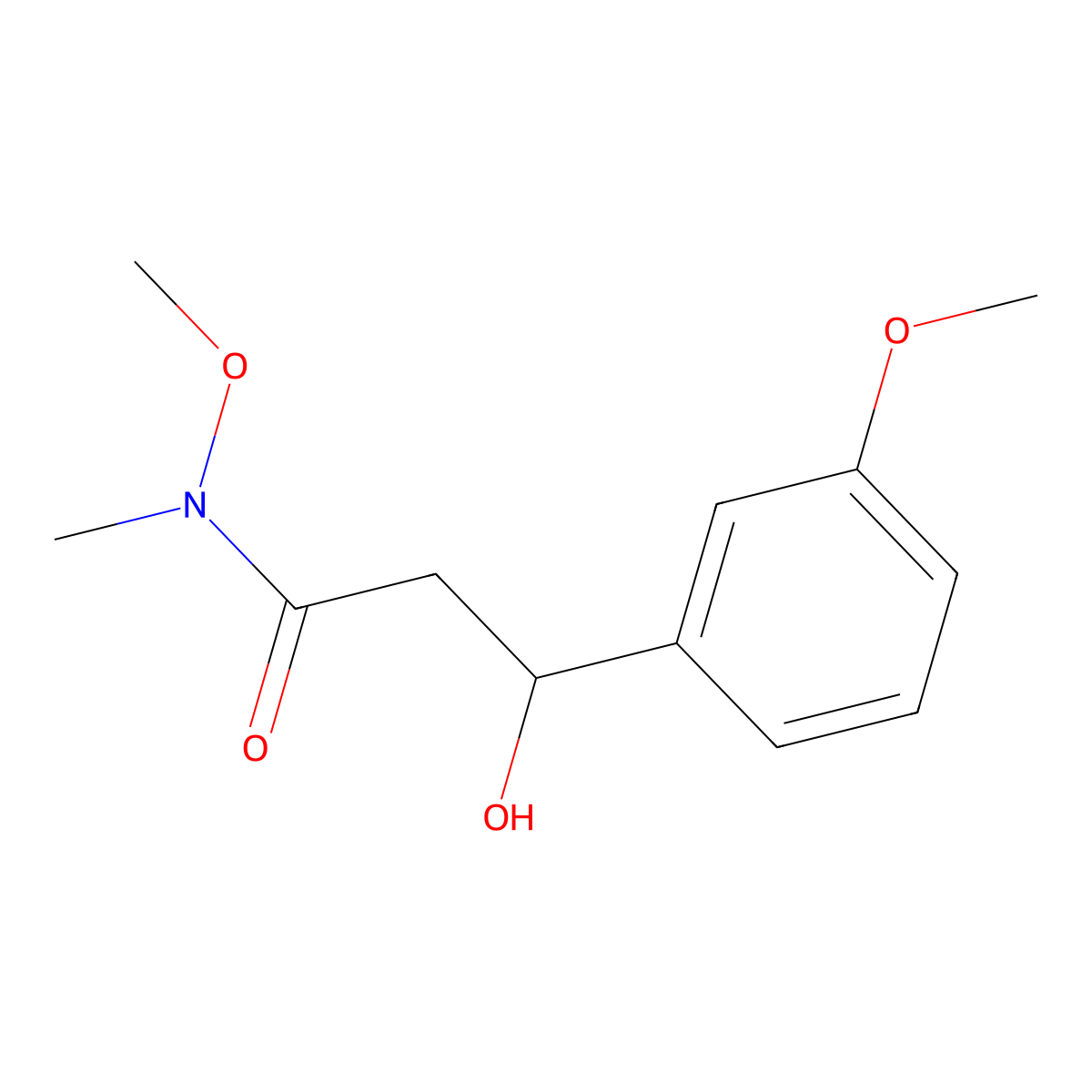 3-Hydroxy-N-methoxy-3-(3-methoxyphenyl)-N-methylpropanamide molecular structure, CAS 2734776-50-0