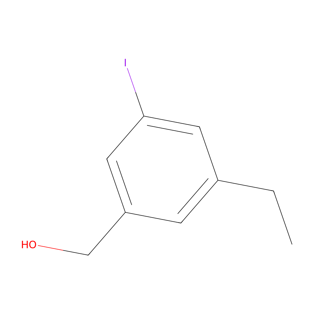 (3-Ethyl-5-iodophenyl)methanol molecular structure, CAS 2734776-51-1