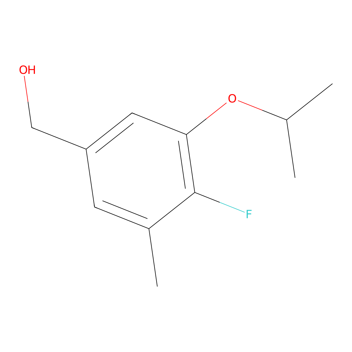 (4-Fluoro-3-isopropoxy-5-methylphenyl)methanol molecular structure, CAS 2734776-52-2