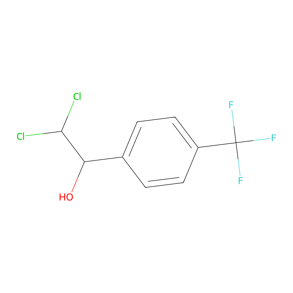 2,2-Dichloro-1-(4-(trifluoromethyl)phenyl)ethanol molecular structure, CAS 2734776-63-5