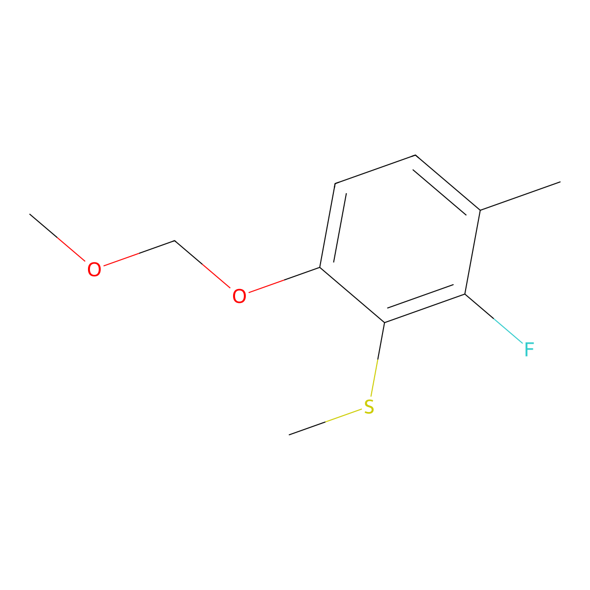 (2-Fluoro-6-(methoxymethoxy)-3-methylphenyl)(methyl)sulfane molecular structure, CAS 2734776-64-6