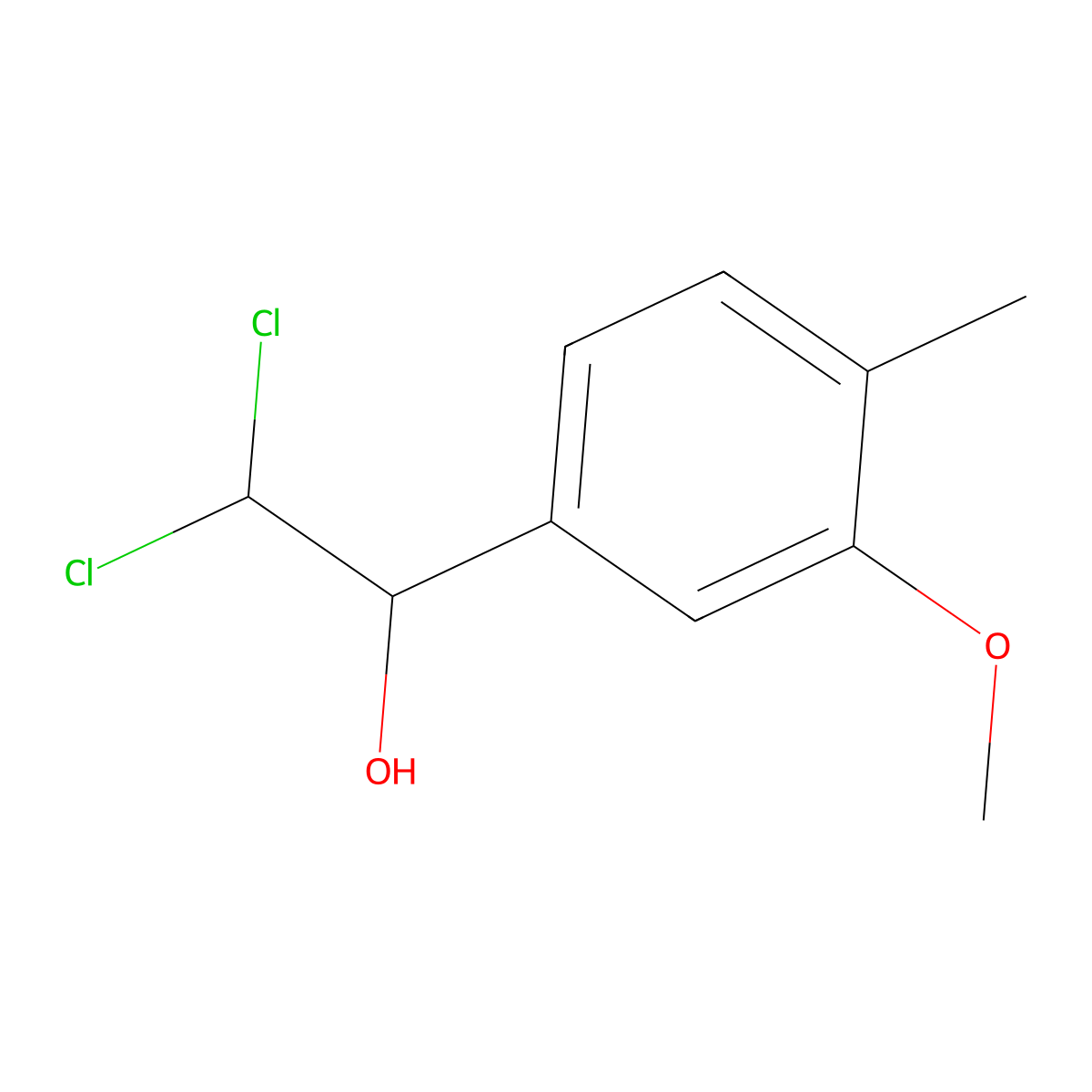 2,2-Dichloro-1-(3-methoxy-4-methylphenyl)ethanol molecular structure, CAS 2734776-72-6