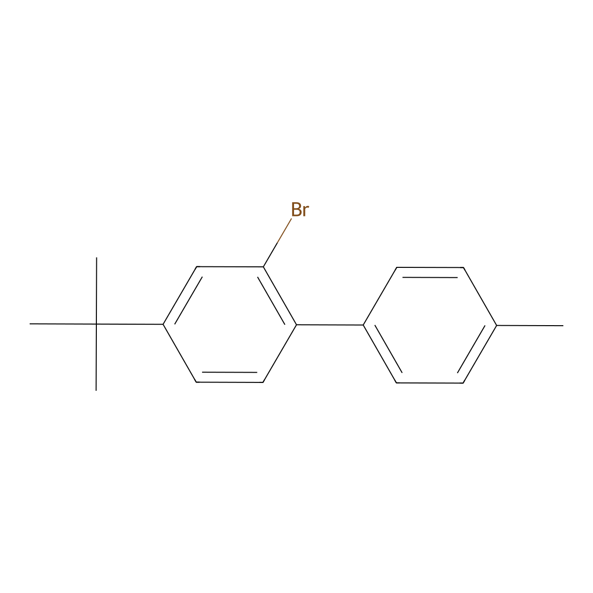 2-Bromo-4-(tert-butyl)-4'-methyl-1,1'-biphenyl molecular structure, CAS 2734776-76-0