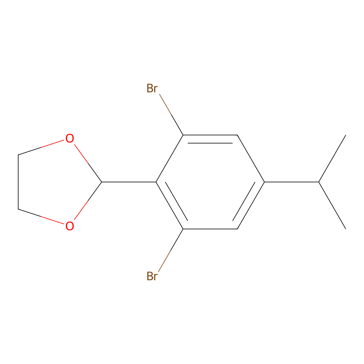 2-(2,6-Dibromo-4-isopropylphenyl)-1,3-dioxolane molecular structure, CAS 2734776-77-1