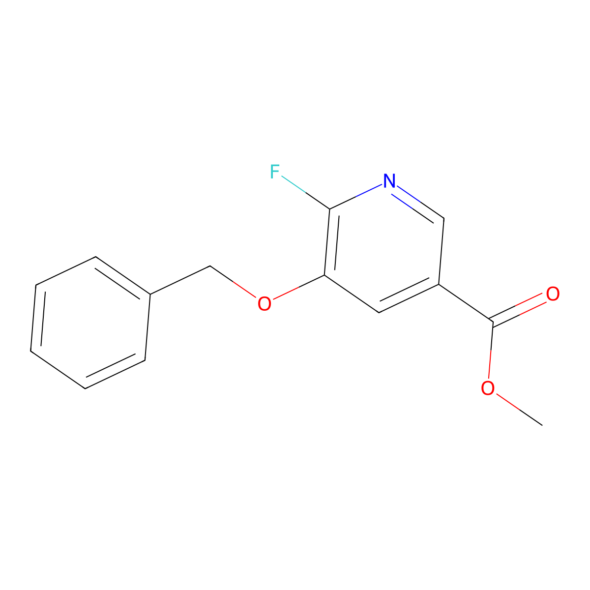 Methyl 5-(benzyloxy)-6-fluoronicotinate molecular structure, CAS 2734776-79-3
