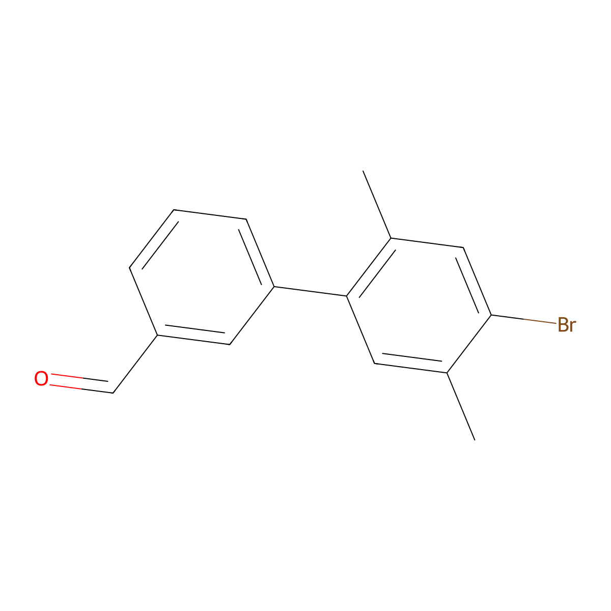 4'-Bromo-2',5'-dimethyl-[1,1'-biphenyl]-3-carbaldehyde molecular structure, CAS 2734776-82-8
