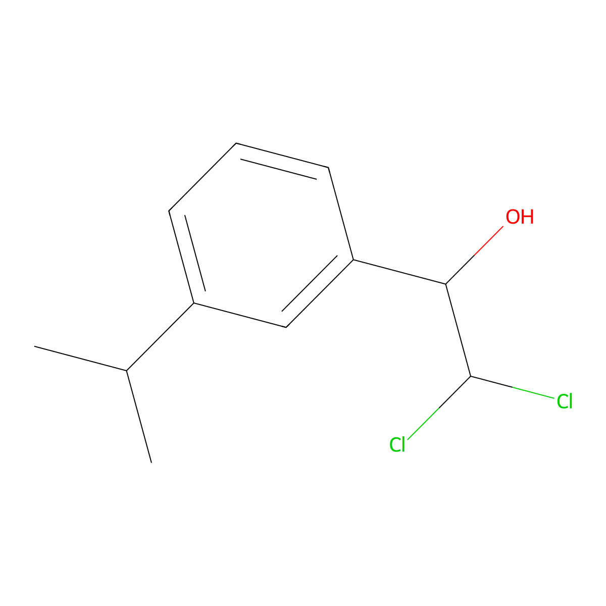 2,2-Dichloro-1-(3-isopropylphenyl)ethanol molecular structure, CAS 2734776-91-9