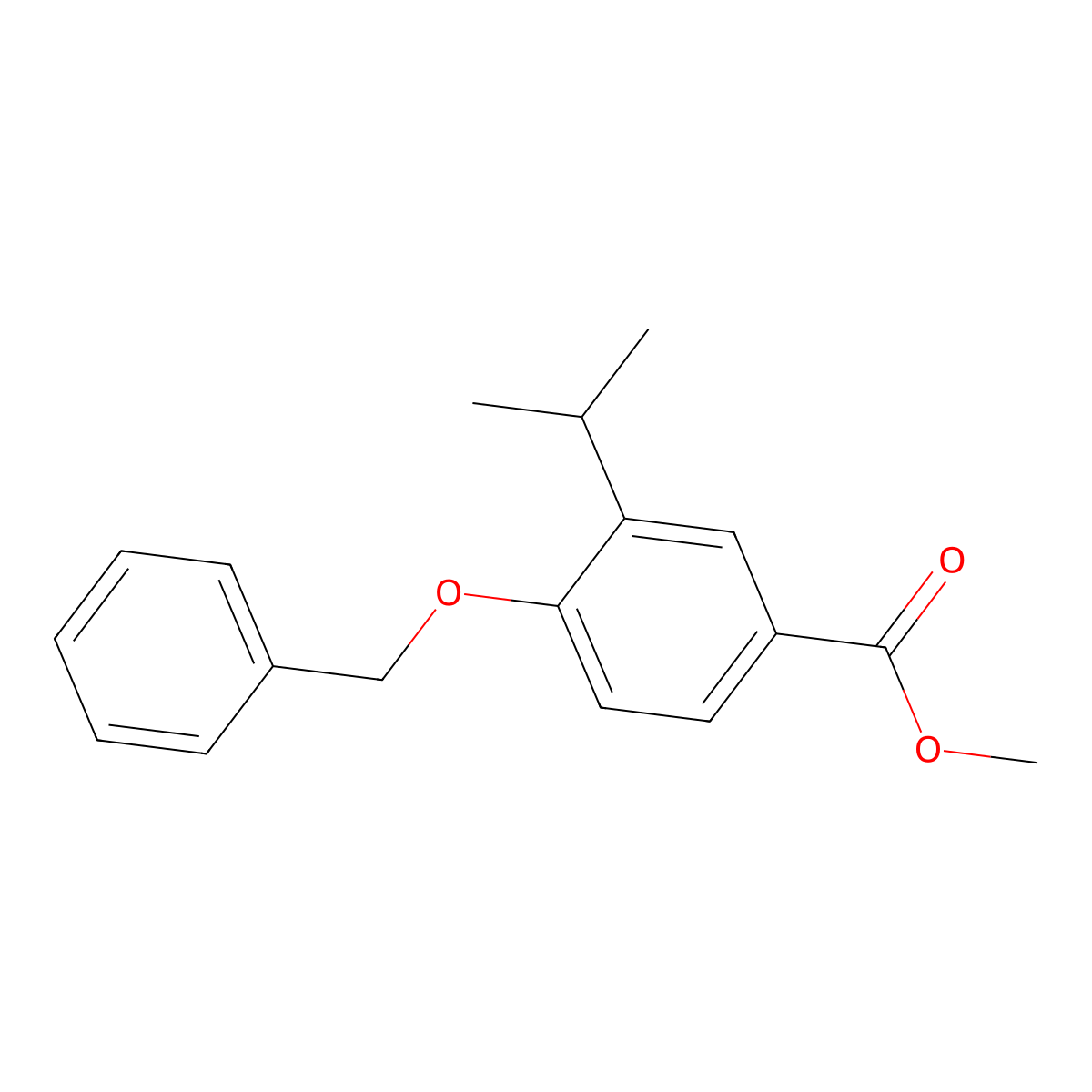 Methyl 4-(benzyloxy)-3-isopropylbenzoate molecular structure, CAS 2734776-92-0