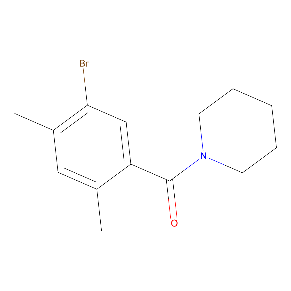 (5-Bromo-2,4-dimethylphenyl)(piperidin-1-yl)methanone molecular structure, CAS 2734776-94-2