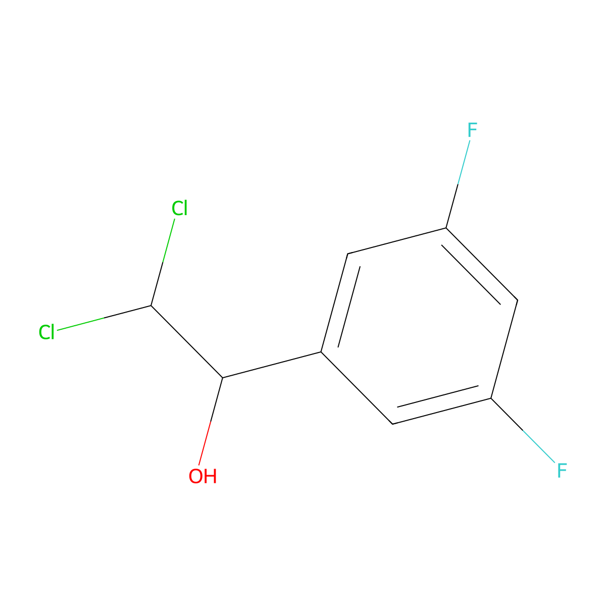 2,2-Dichloro-1-(3,5-difluorophenyl)ethanol molecular structure, CAS 2734777-05-8