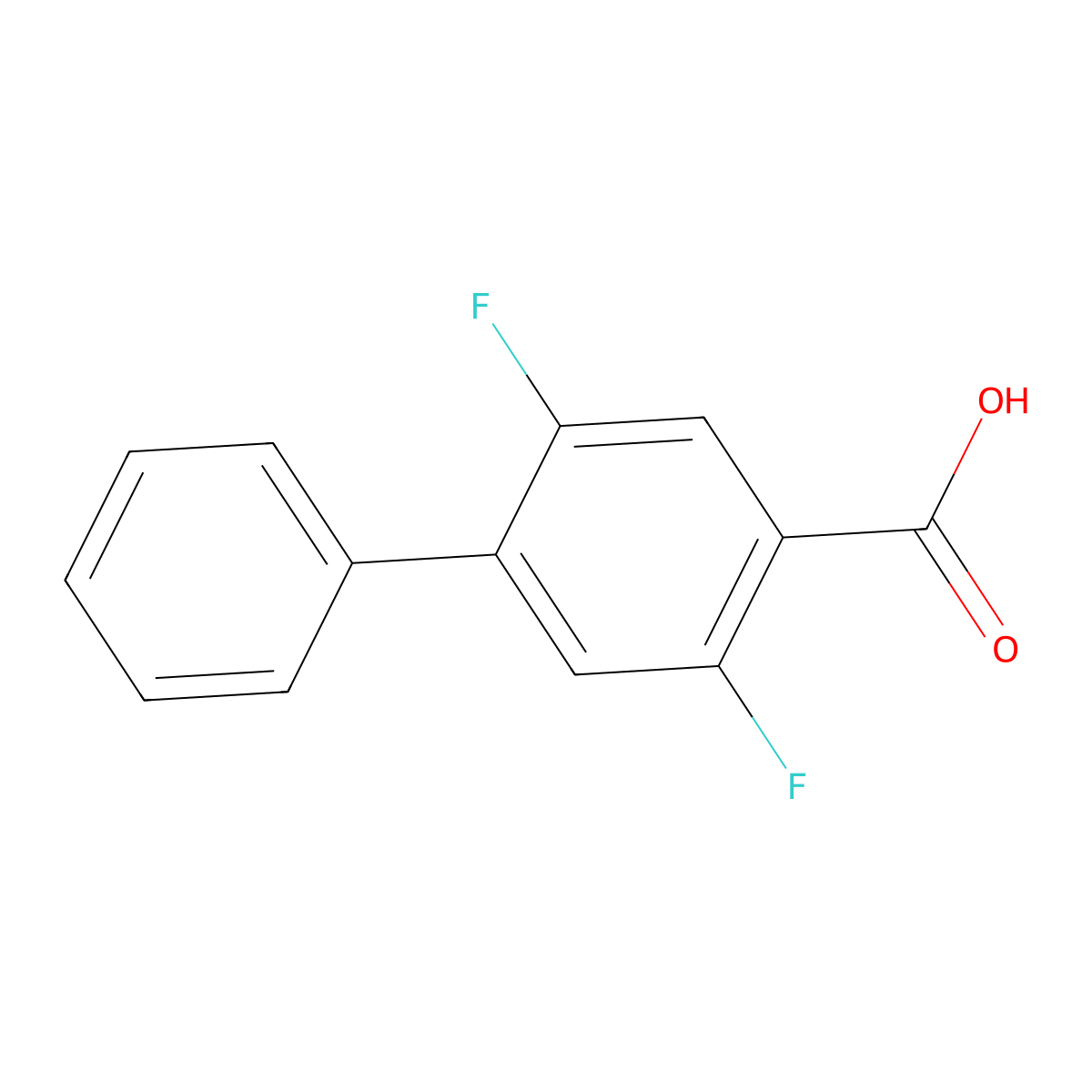 2,5-Difluoro-[1,1'-biphenyl]-4-carboxylic acid molecular structure, CAS 2734777-06-9