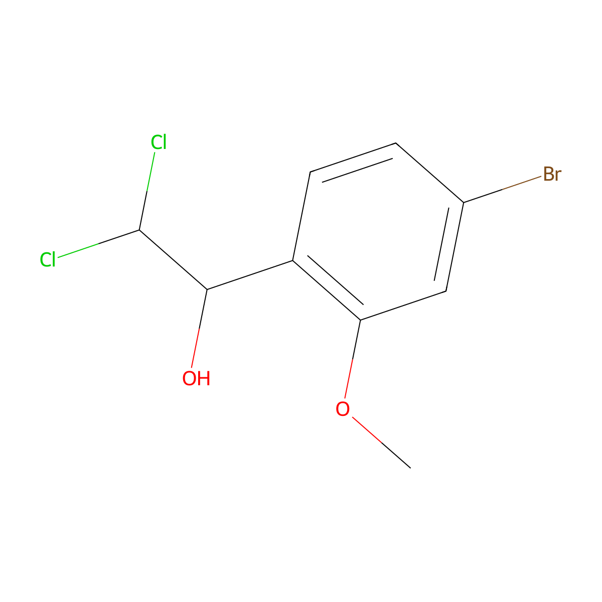 1-(4-Bromo-2-methoxyphenyl)-2,2-dichloroethanol molecular structure, CAS 2734777-39-8