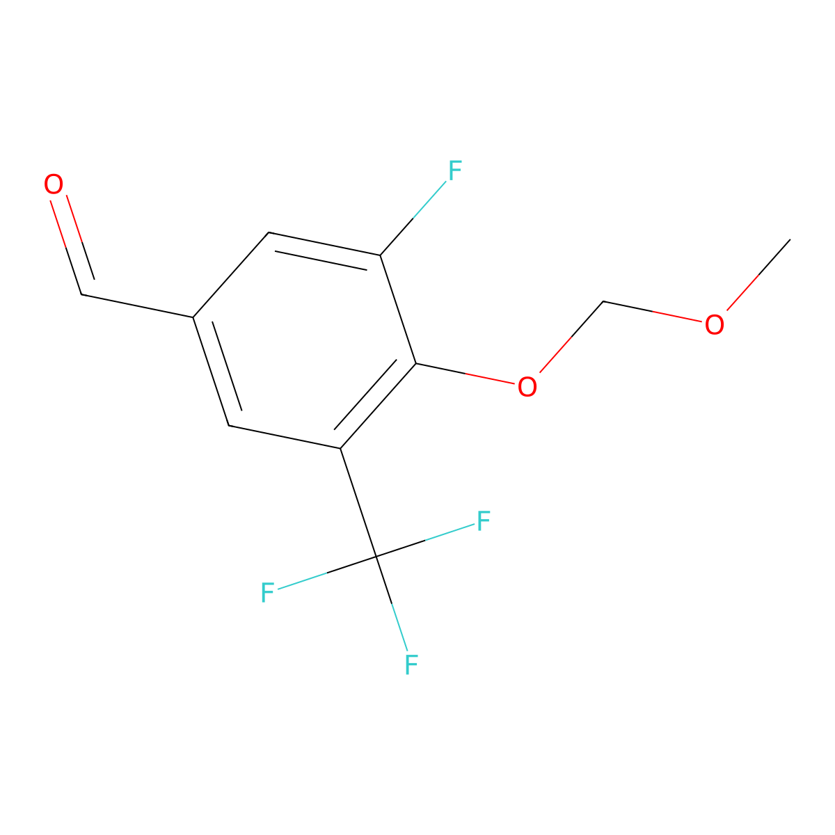 3-Fluoro-4-(methoxymethoxy)-5-(trifluoromethyl)benzaldehyde molecular structure, CAS 2734777-40-1