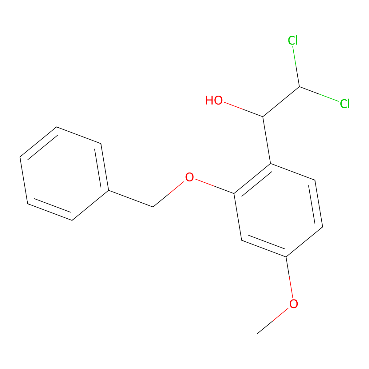 1-(2-(Benzyloxy)-4-methoxyphenyl)-2,2-dichloroethanol molecular structure, CAS 2734777-41-2