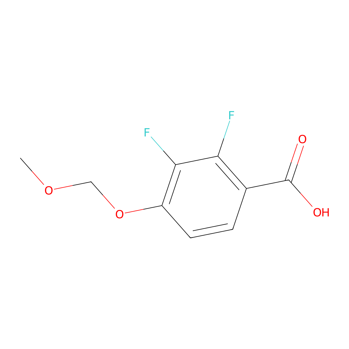 2,3-Difluoro-4-(methoxymethoxy)benzoic acid molecular structure, CAS 2734777-42-3