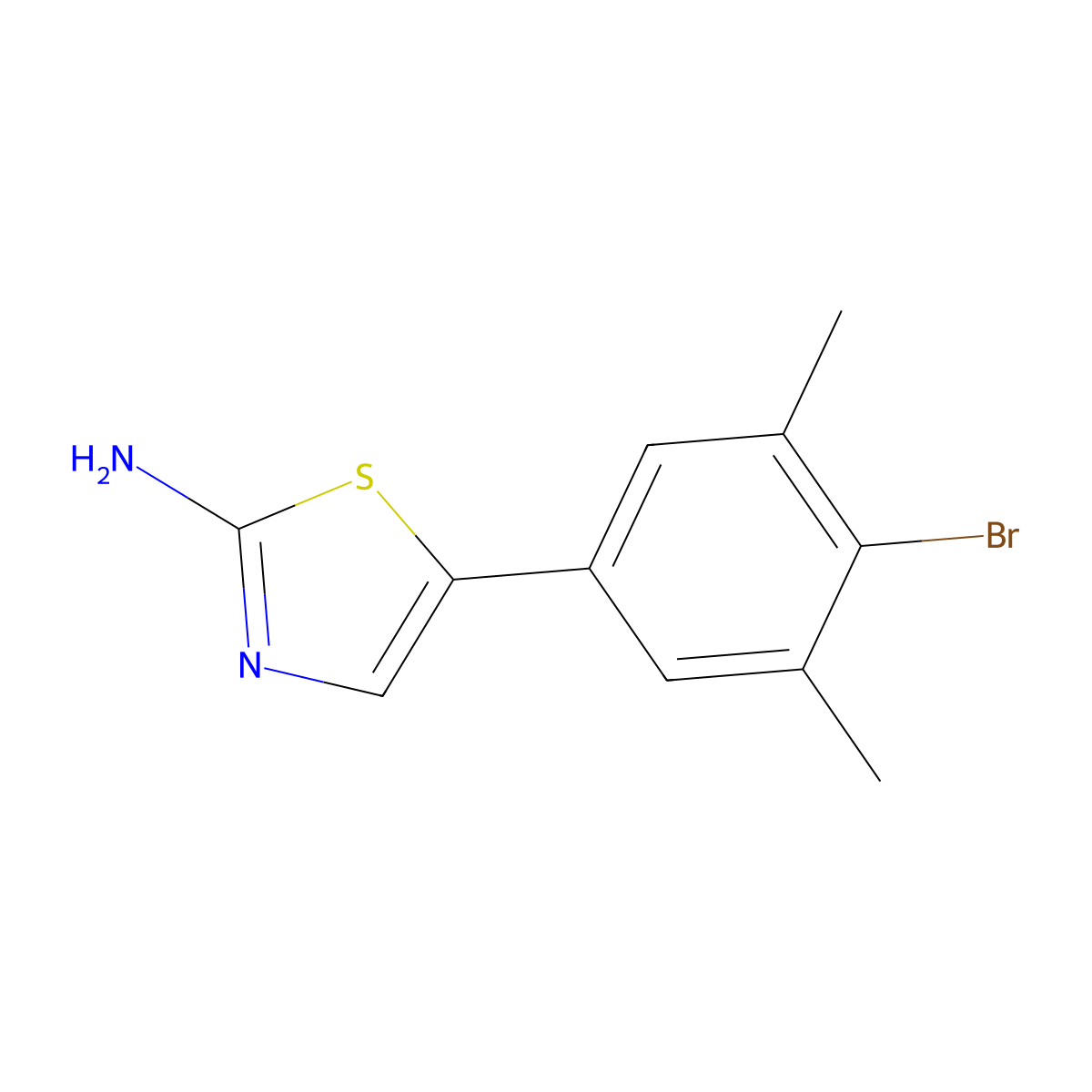 5-(4-Bromo-3,5-dimethylphenyl)thiazol-2-amine molecular structure, CAS 2734777-49-0
