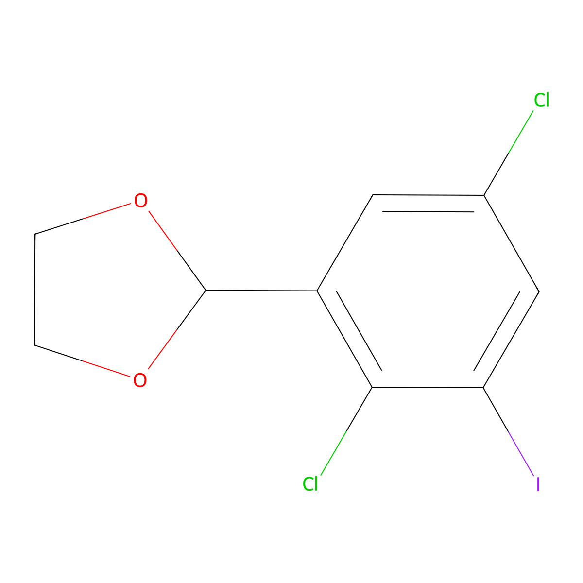 2-(2,5-Dichloro-3-iodophenyl)-1,3-dioxolane molecular structure, CAS 2734777-51-4