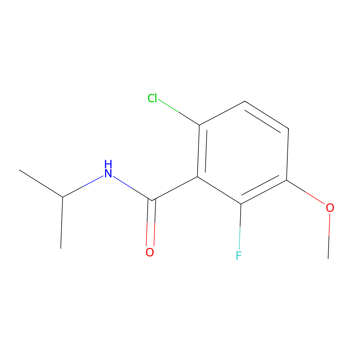 6-Chloro-2-fluoro-N-isopropyl-3-methoxybenzamide molecular structure, CAS 2734777-58-1