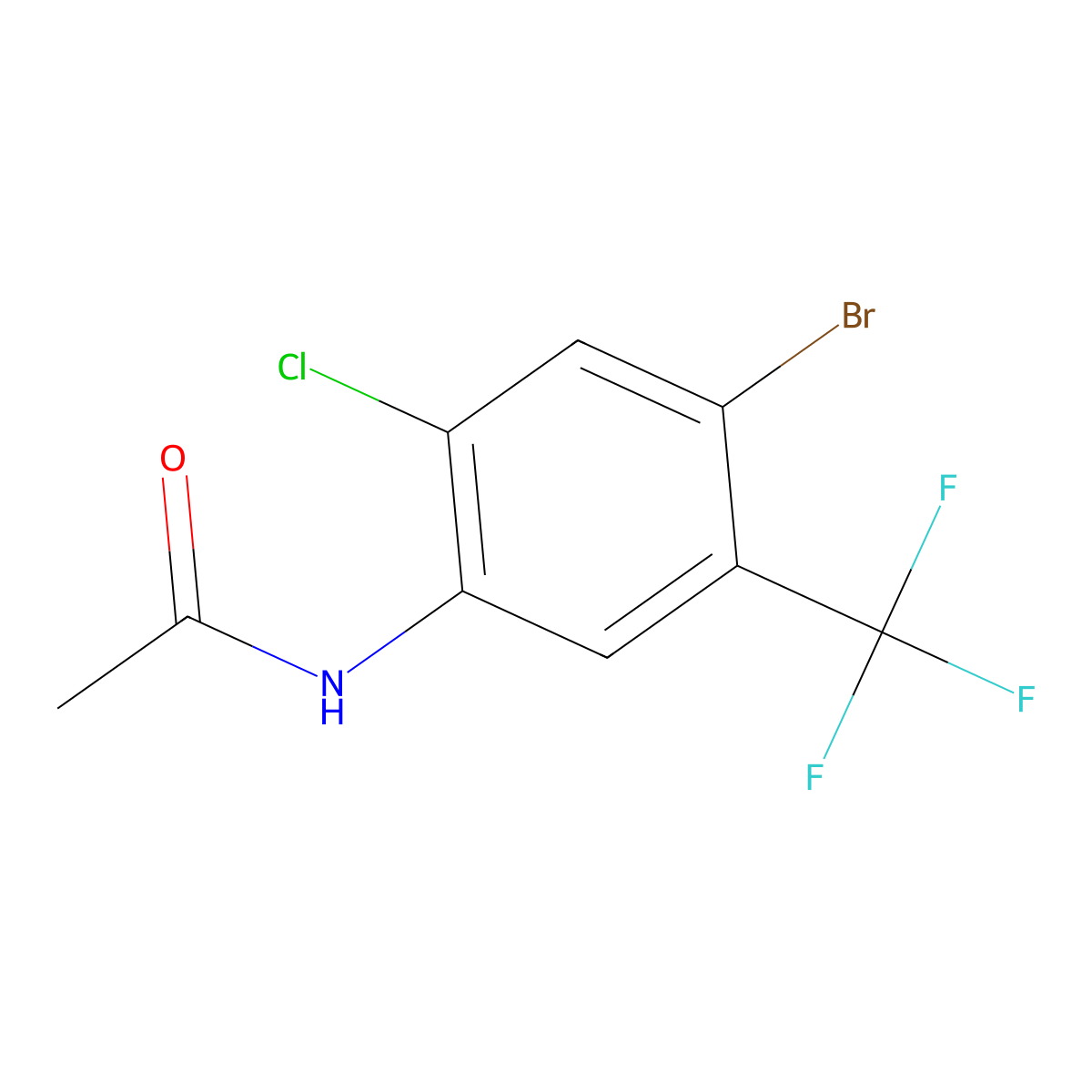 N-(4-bromo-2-chloro-5-(trifluoromethyl)phenyl)acetamide molecular structure, CAS 2734777-59-2