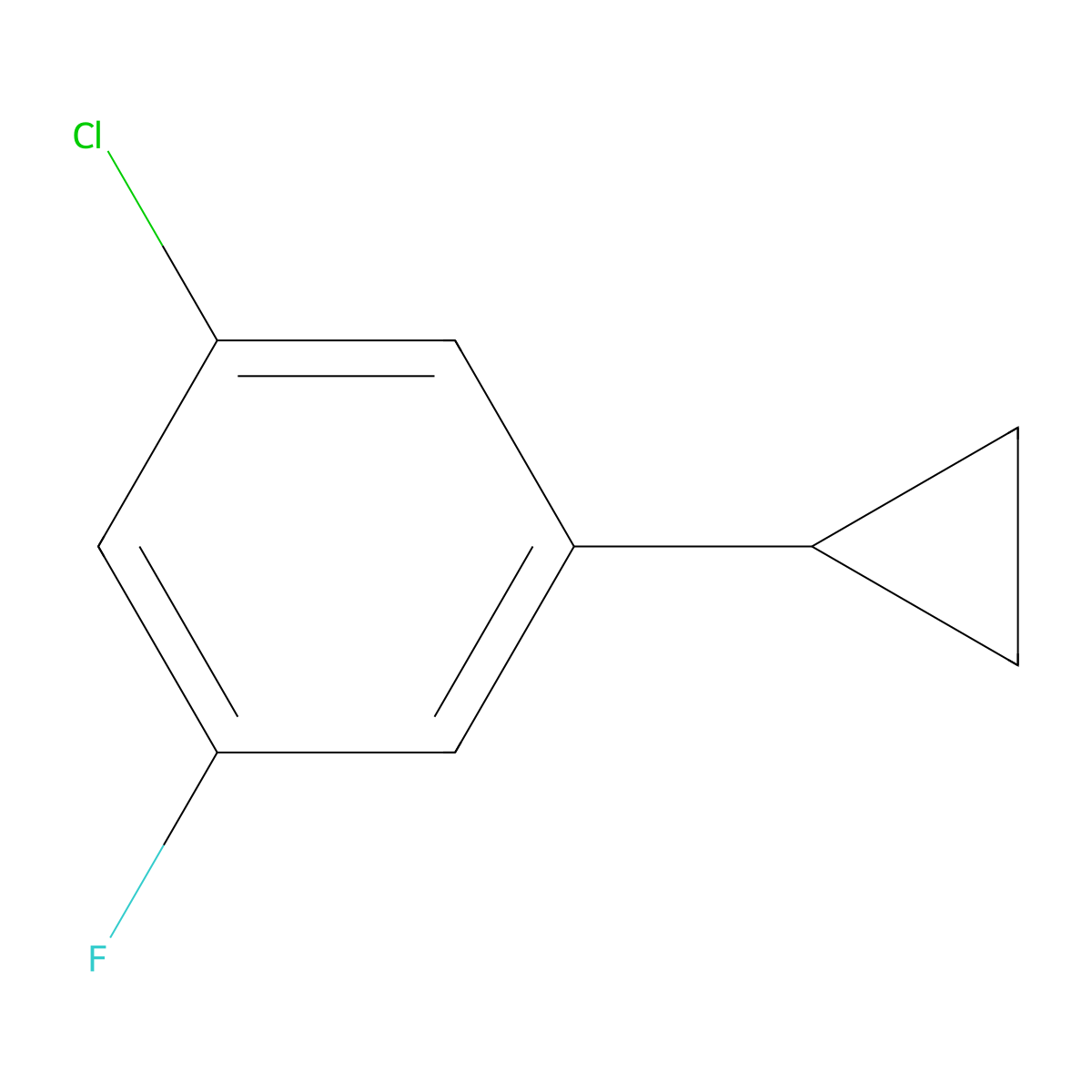 1-Chloro-3-cyclopropyl-5-fluorobenzene molecular structure, CAS 2734777-67-2