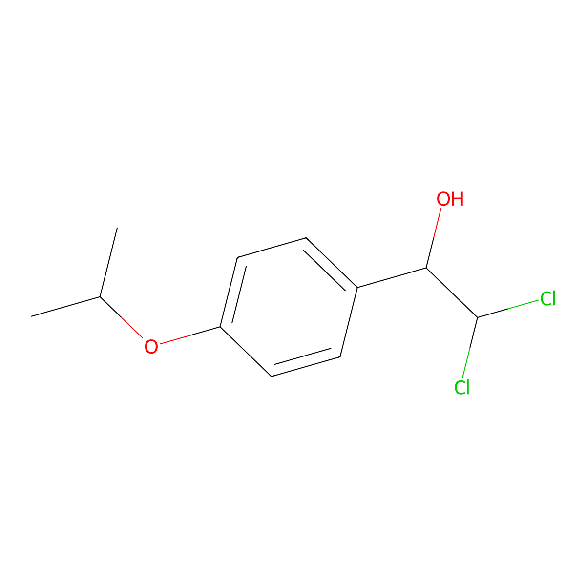 2,2-Dichloro-1-(4-isopropoxyphenyl)ethanol molecular structure, CAS 2734777-68-3