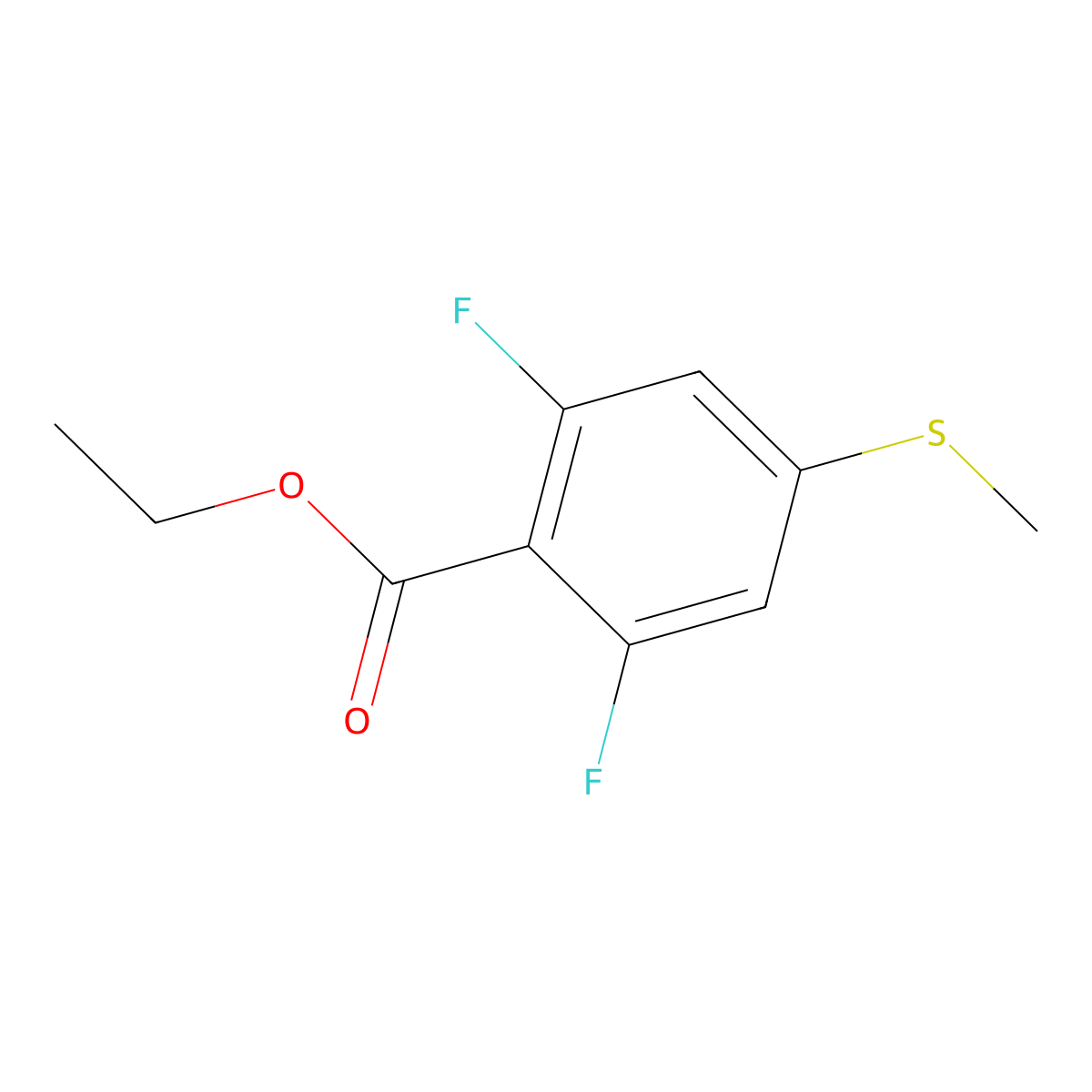 Ethyl 2,6-difluoro-4-(methylthio)benzoate molecular structure, CAS 2734777-69-4
