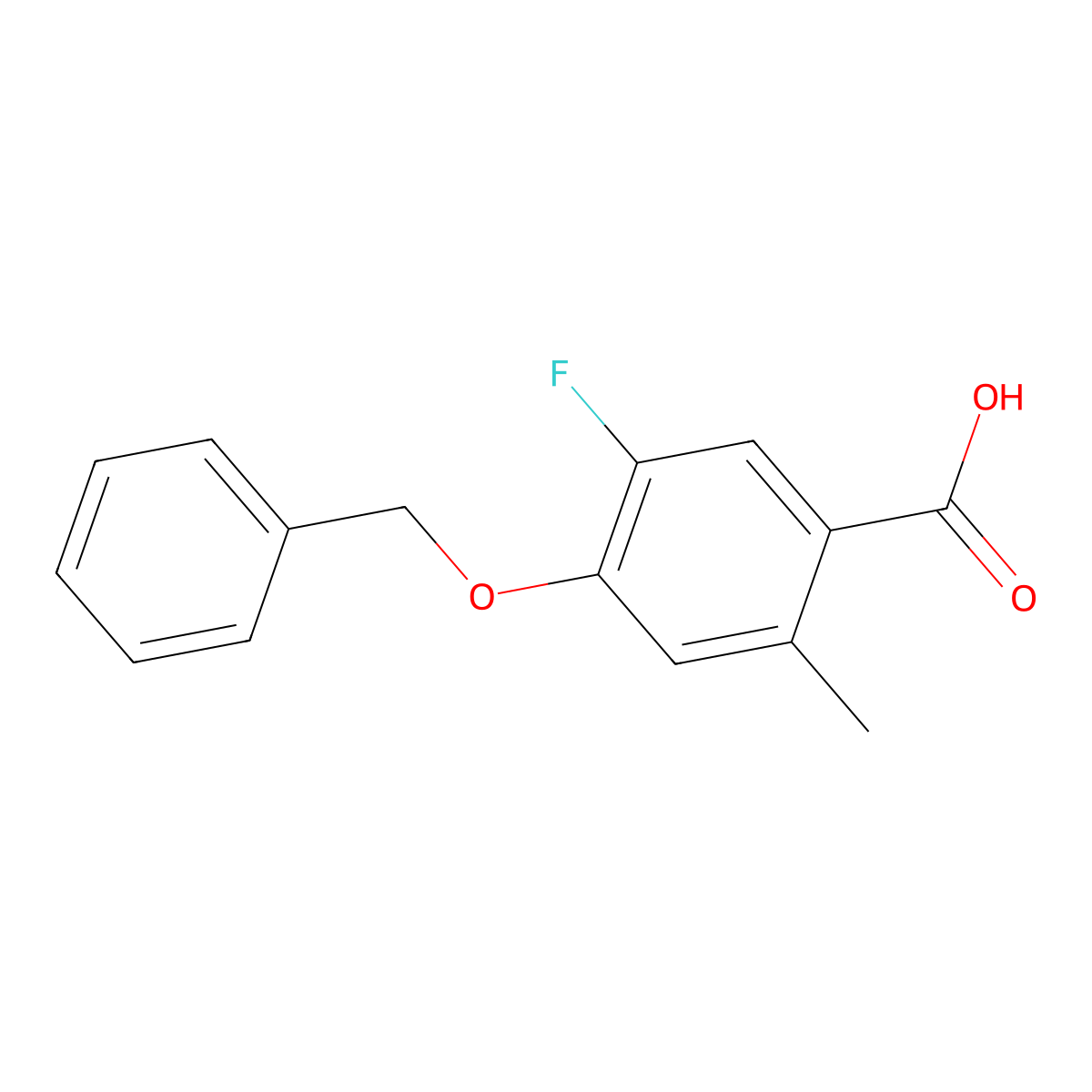4-(Benzyloxy)-5-fluoro-2-methylbenzoic acid molecular structure, CAS 2734777-72-9