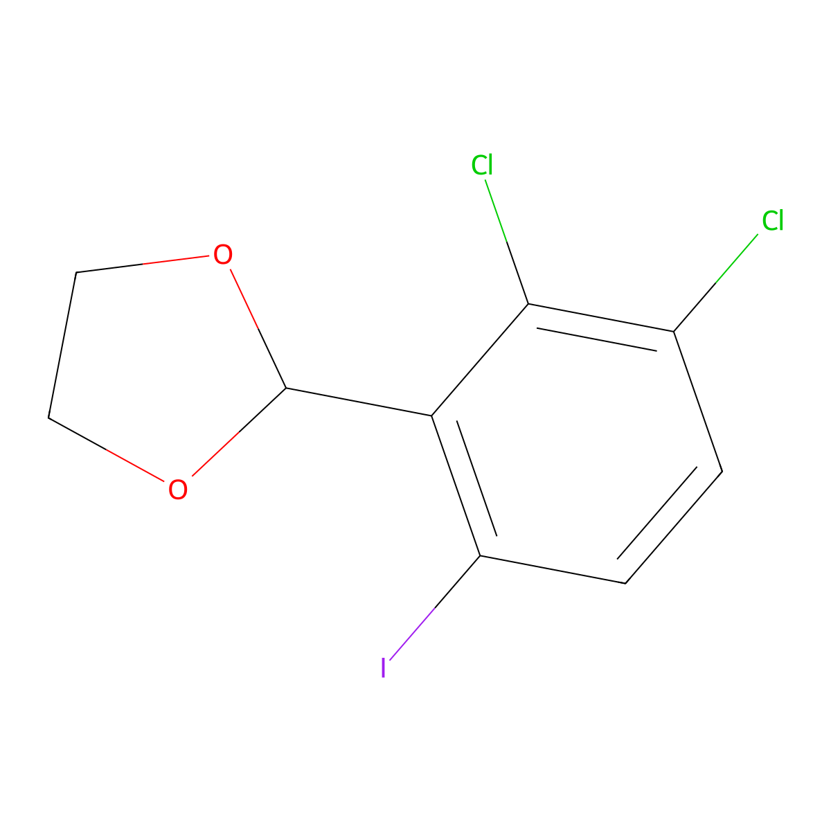 2-(2,3-Dichloro-6-iodophenyl)-1,3-dioxolane molecular structure, CAS 2734777-76-3