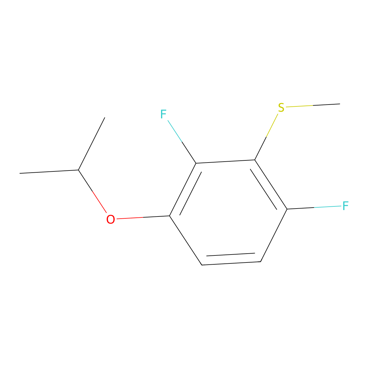 (2,6-Difluoro-3-isopropoxyphenyl)(methyl)sulfane molecular structure, CAS 2734777-78-5