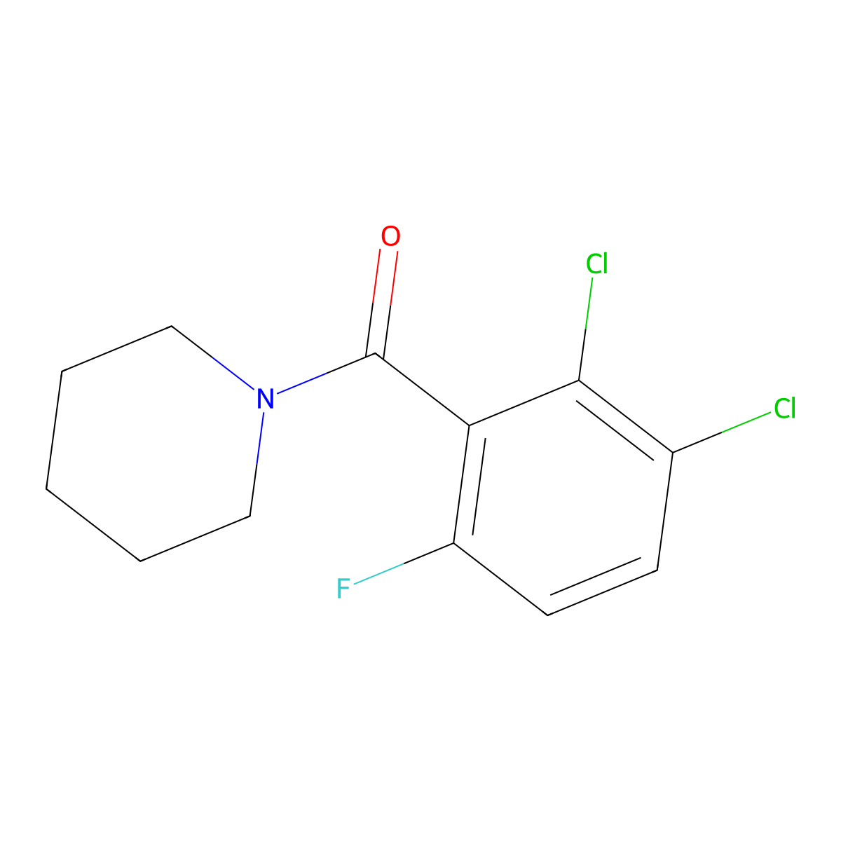 (2,3-Dichloro-6-fluorophenyl)(piperidin-1-yl)methanone molecular structure, CAS 2734777-85-4