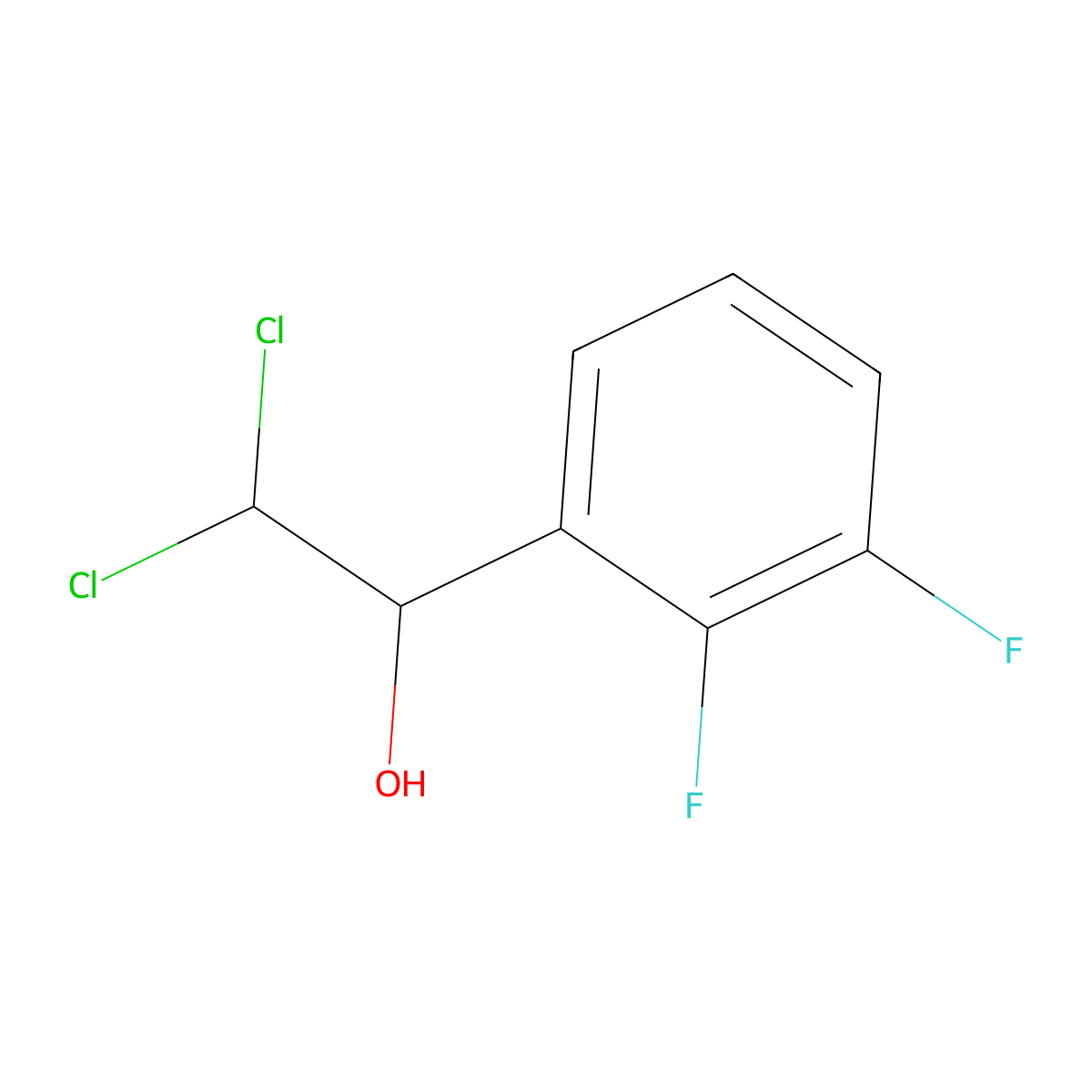 2,2-Dichloro-1-(2,3-difluorophenyl)ethanol molecular structure, CAS 2734777-86-5