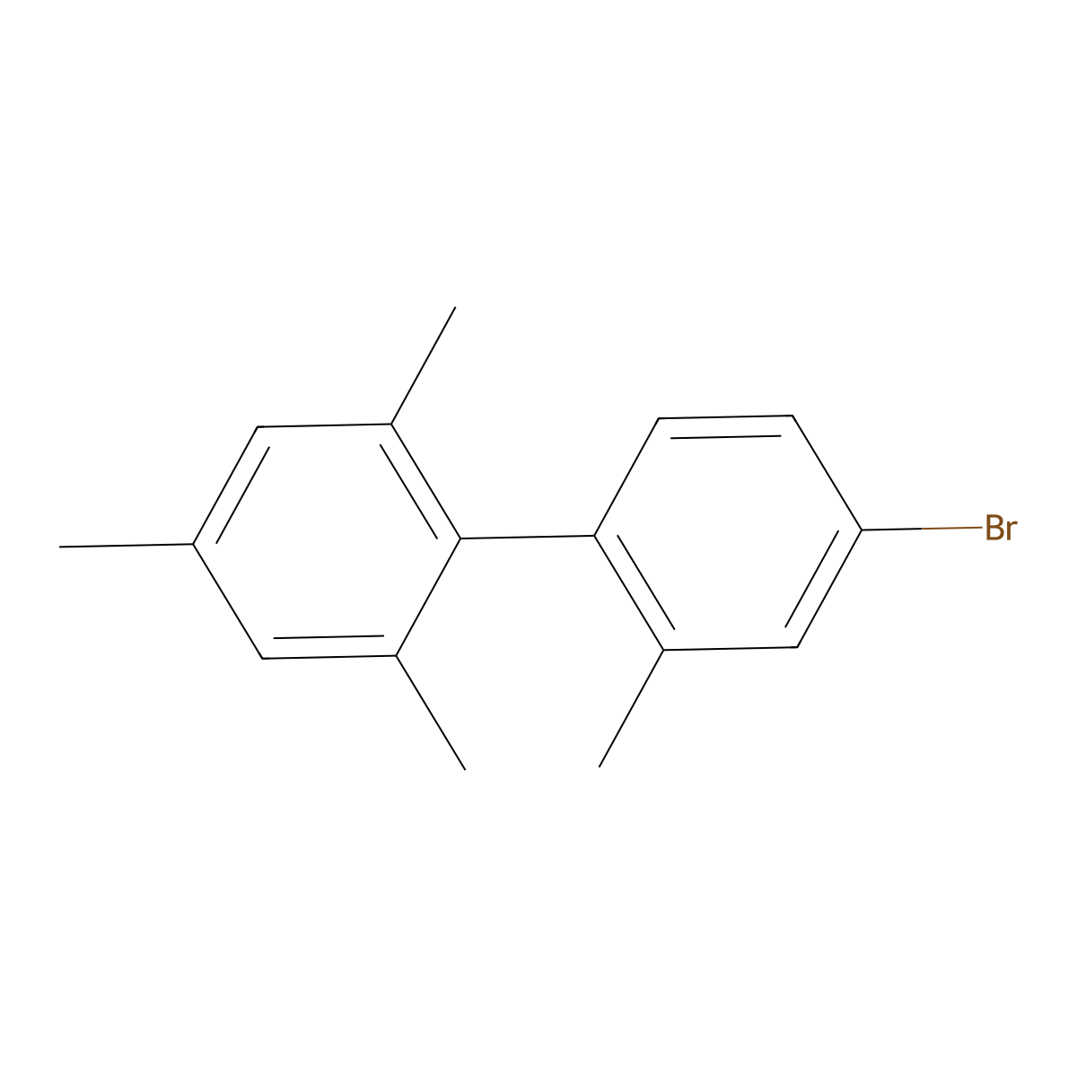 4'-Bromo-2,2',4,6-tetramethyl-1,1'-biphenyl molecular structure, CAS 2734777-87-6