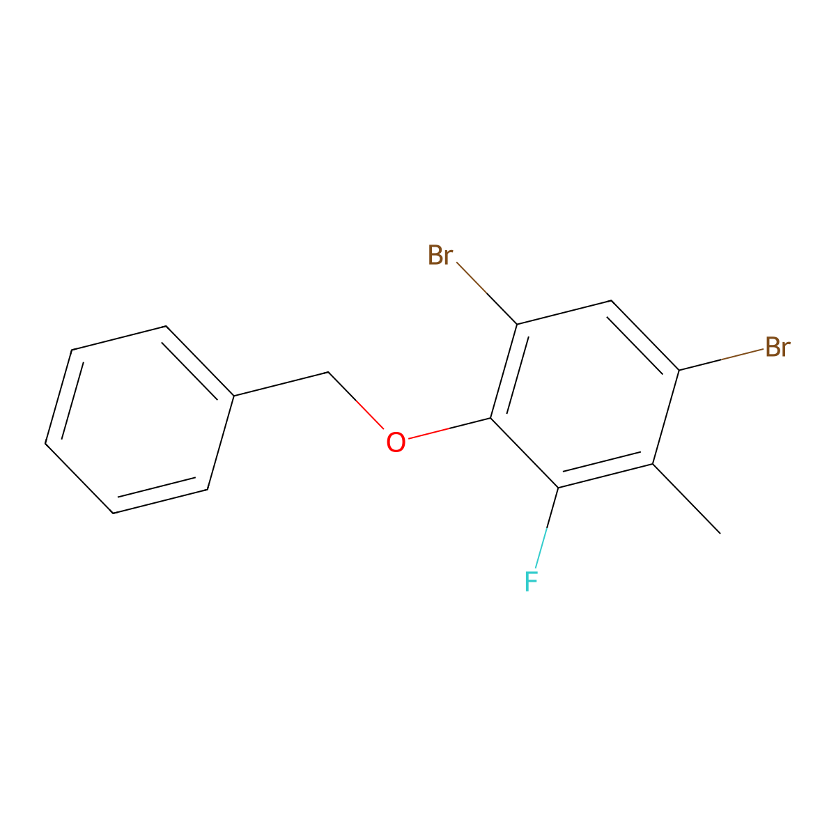 2-(Benzyloxy)-1,5-dibromo-3-fluoro-4-methylbenzene molecular structure, CAS 2734777-93-4