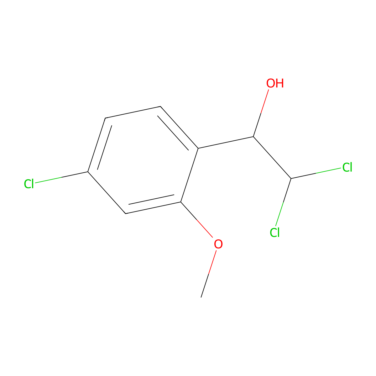 2,2-Dichloro-1-(4-chloro-2-methoxyphenyl)ethanol molecular structure, CAS 2734777-94-5