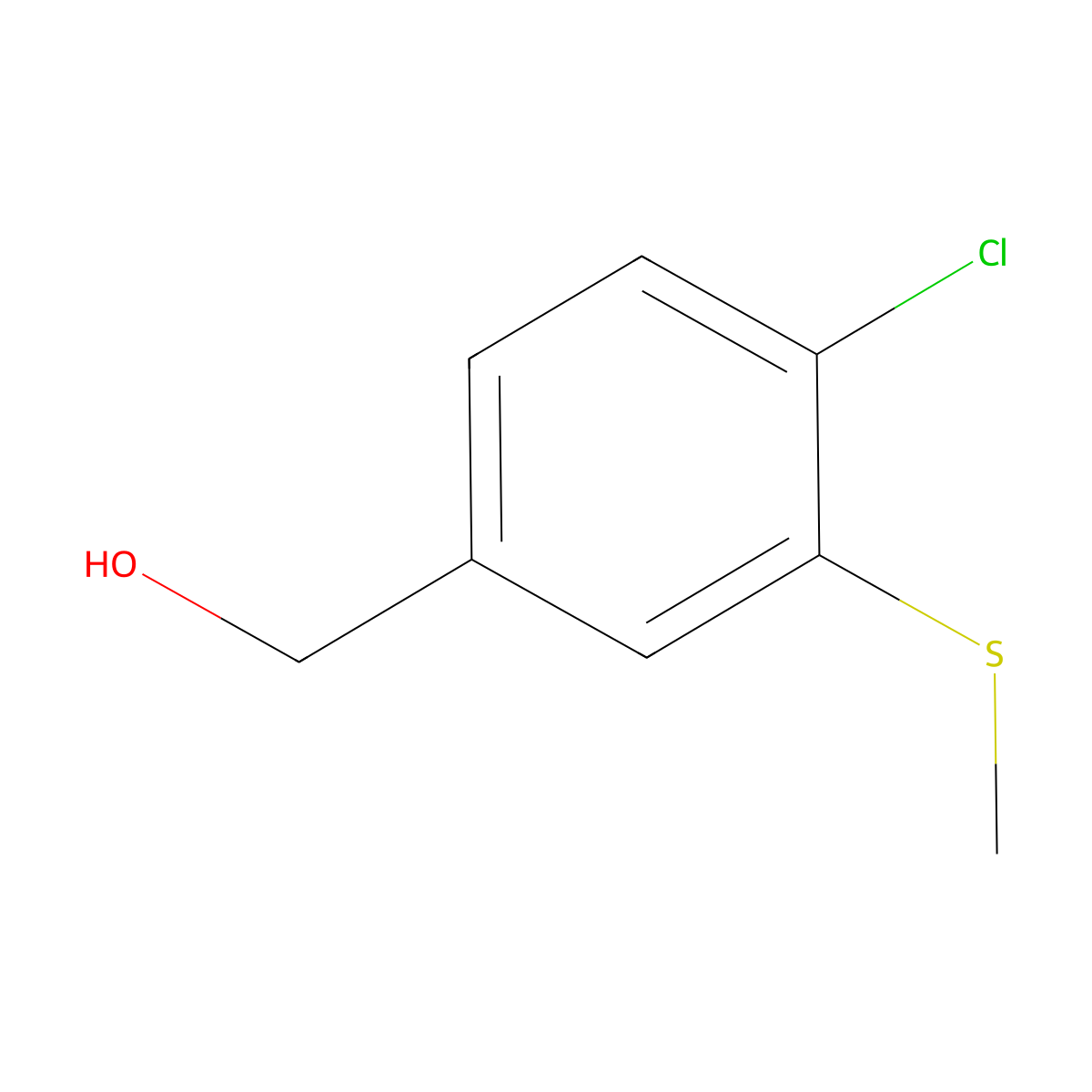 (4-Chloro-3-(methylthio)phenyl)methanol molecular structure, CAS 2734778-03-9