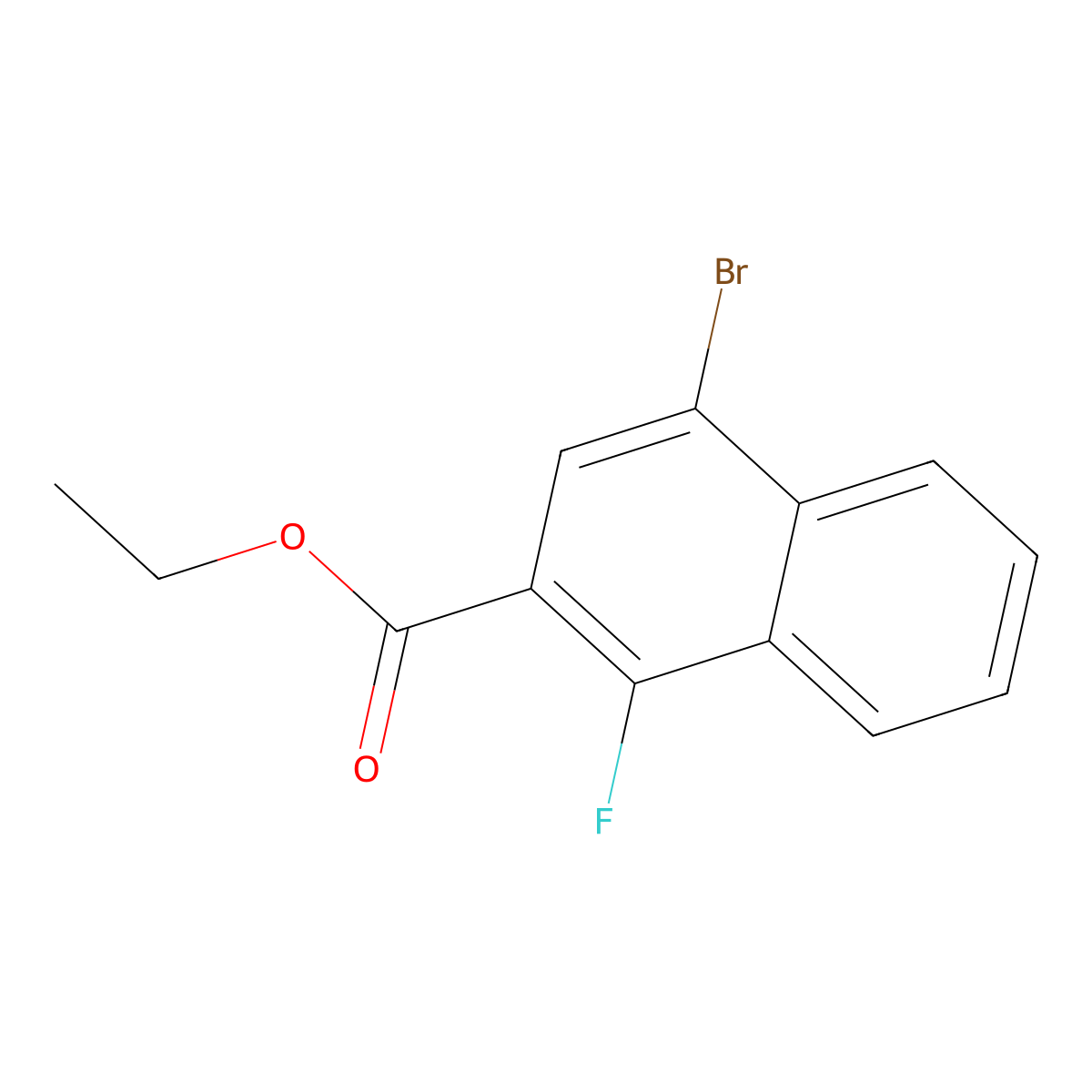 Ethyl 4-bromo-1-fluoro-2-naphthoate molecular structure, CAS 2734778-10-8