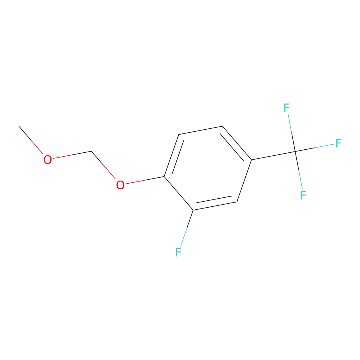 2-Fluoro-1-(methoxymethoxy)-4-(trifluoromethyl)benzene molecular structure, CAS 2734778-15-3
