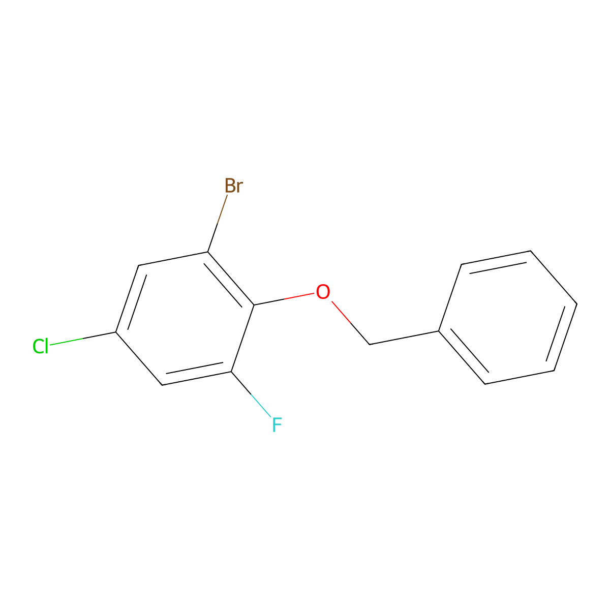 2-(Benzyloxy)-1-bromo-5-chloro-3-fluorobenzene molecular structure, CAS 2734778-19-7
