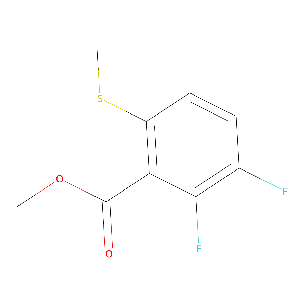 Methyl 2,3-difluoro-6-(methylthio)benzoate molecular structure, CAS 2734778-21-1