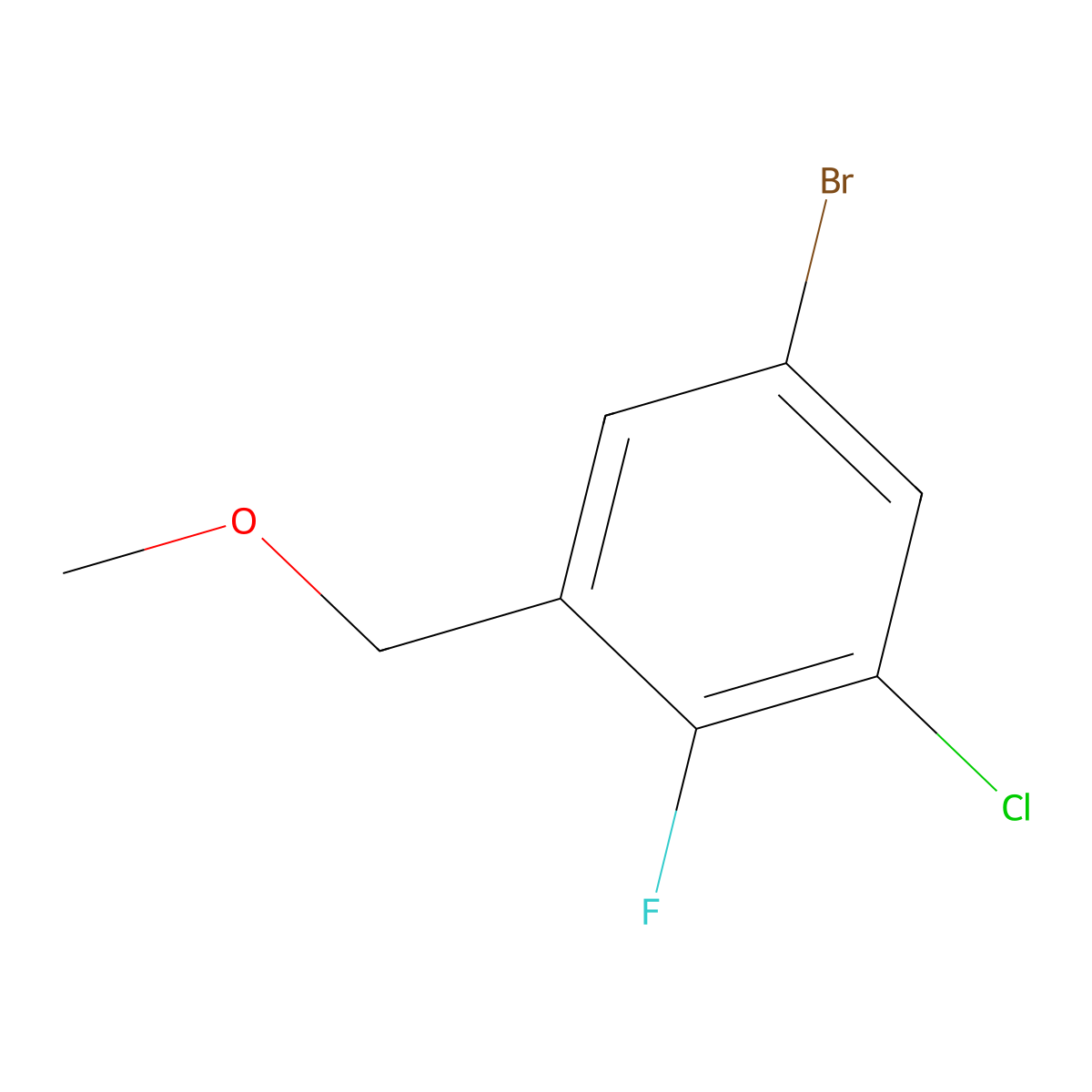 5-Bromo-1-chloro-2-fluoro-3-(methoxymethyl)benzene molecular structure, CAS 2734778-25-5