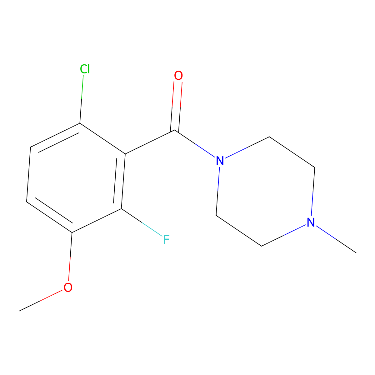 (6-Chloro-2-fluoro-3-methoxyphenyl)(4-methylpiperazin-1-yl)methanone molecular structure, CAS 2734778-26-6