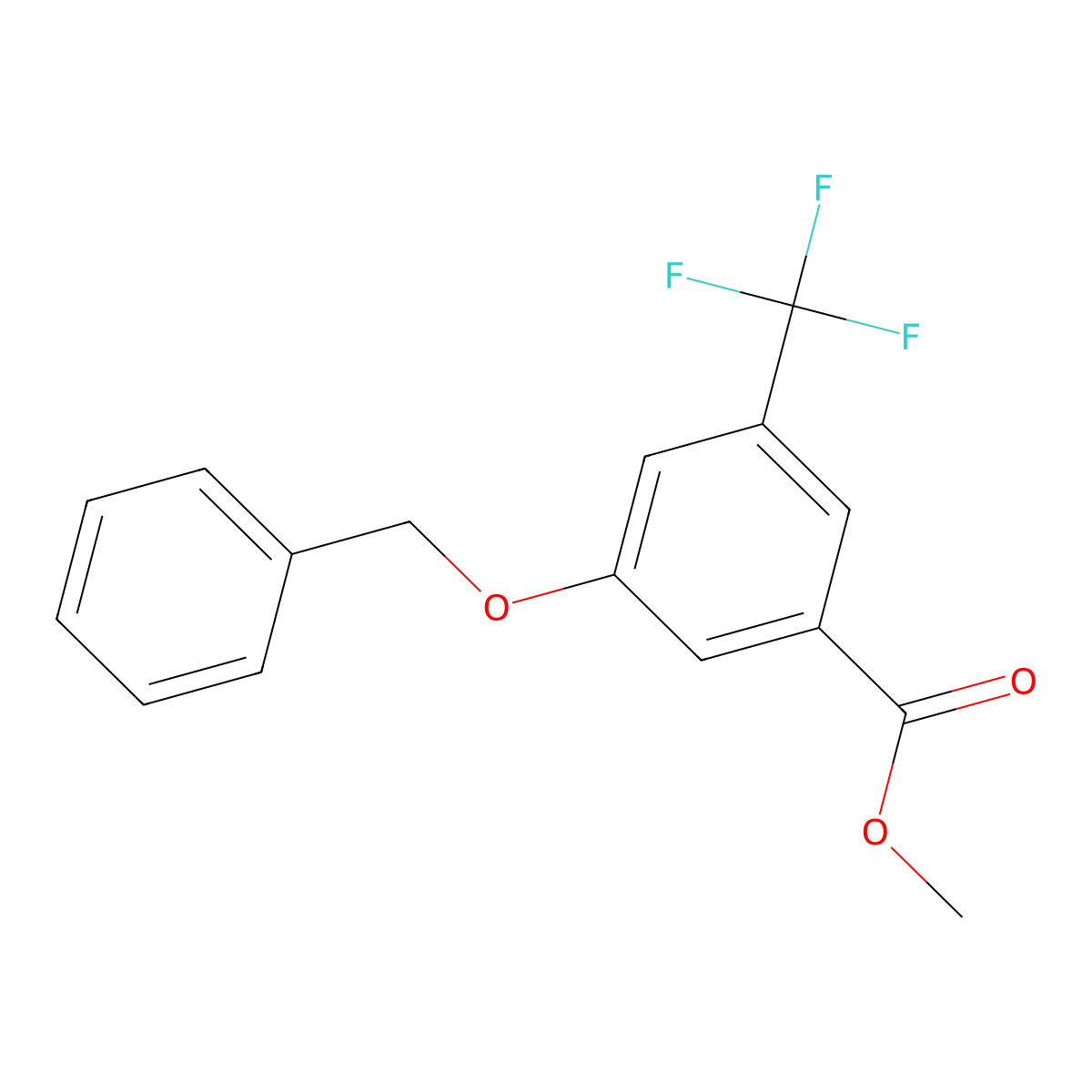 Methyl 3-(benzyloxy)-5-(trifluoromethyl)benzoate molecular structure, CAS 2734778-28-8