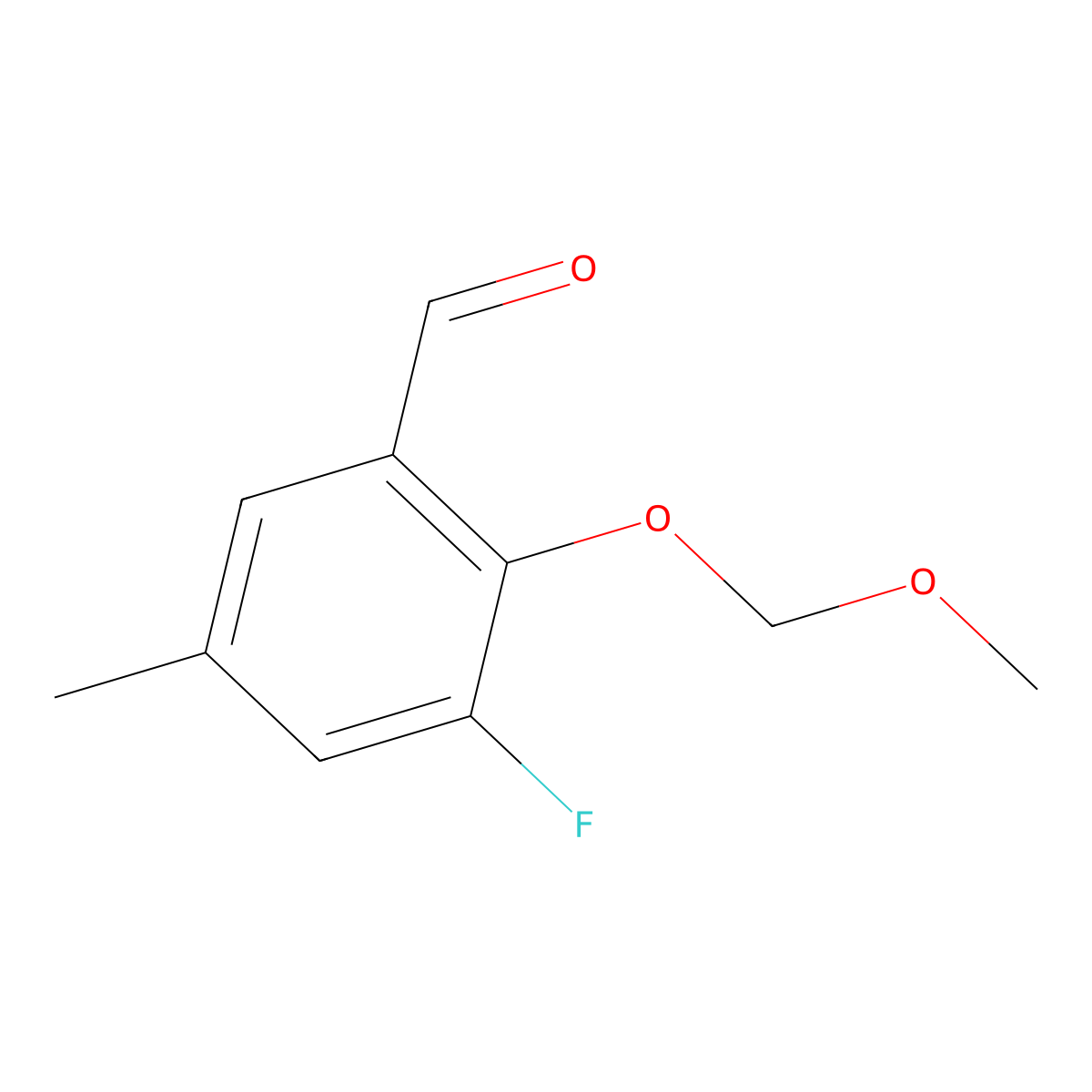 3-Fluoro-2-(methoxymethoxy)-5-methylbenzaldehyde molecular structure, CAS 2734778-30-2