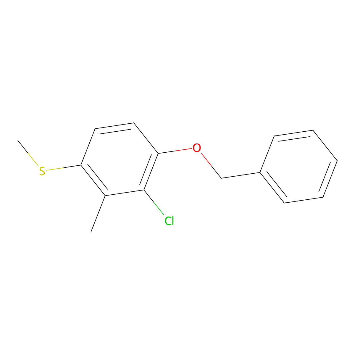 (4-(Benzyloxy)-3-chloro-2-methylphenyl)(methyl)sulfane molecular structure, CAS 2734778-33-5