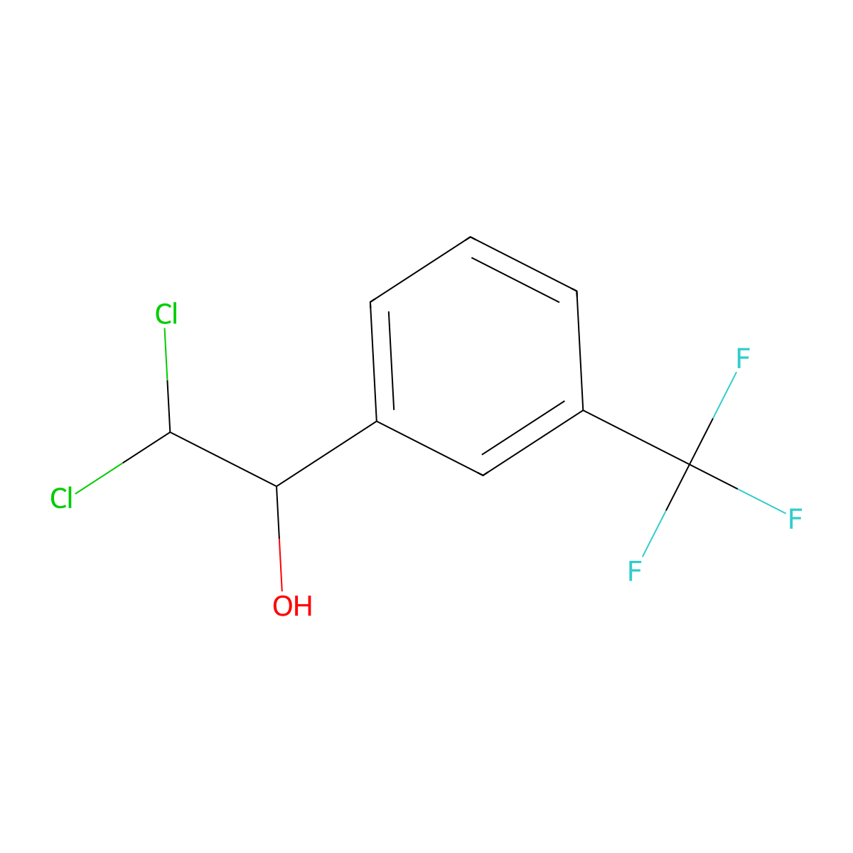 2,2-Dichloro-1-(3-(trifluoromethyl)phenyl)ethanol molecular structure, CAS 2734778-37-9
