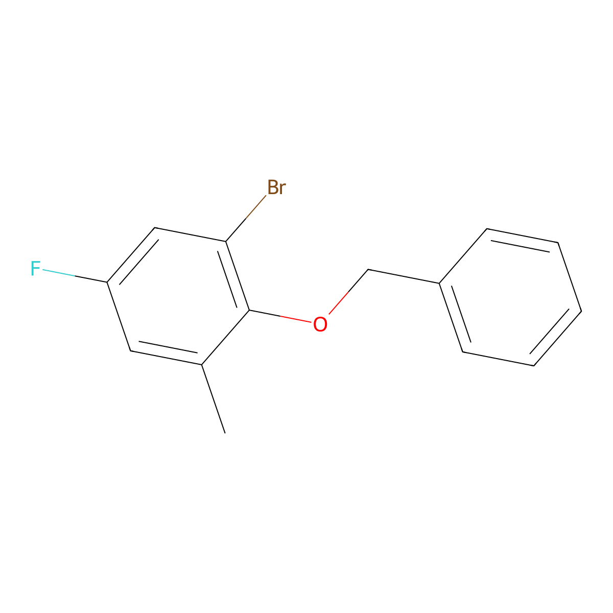 2-(Benzyloxy)-1-bromo-5-fluoro-3-methylbenzene molecular structure, CAS 2734778-40-4