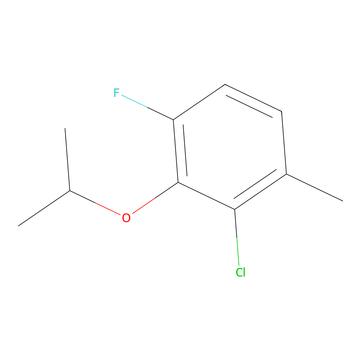 2-Chloro-4-fluoro-3-isopropoxy-1-methylbenzene molecular structure, CAS 2734778-48-2