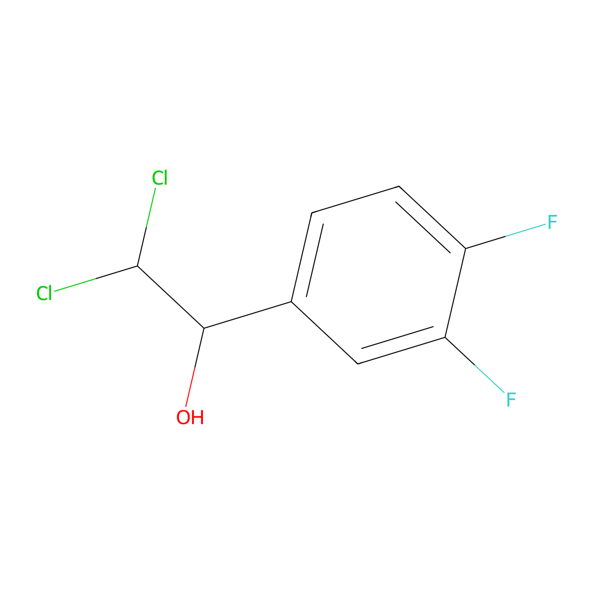 2,2-Dichloro-1-(3,4-difluorophenyl)ethanol molecular structure, CAS 2734778-52-8
